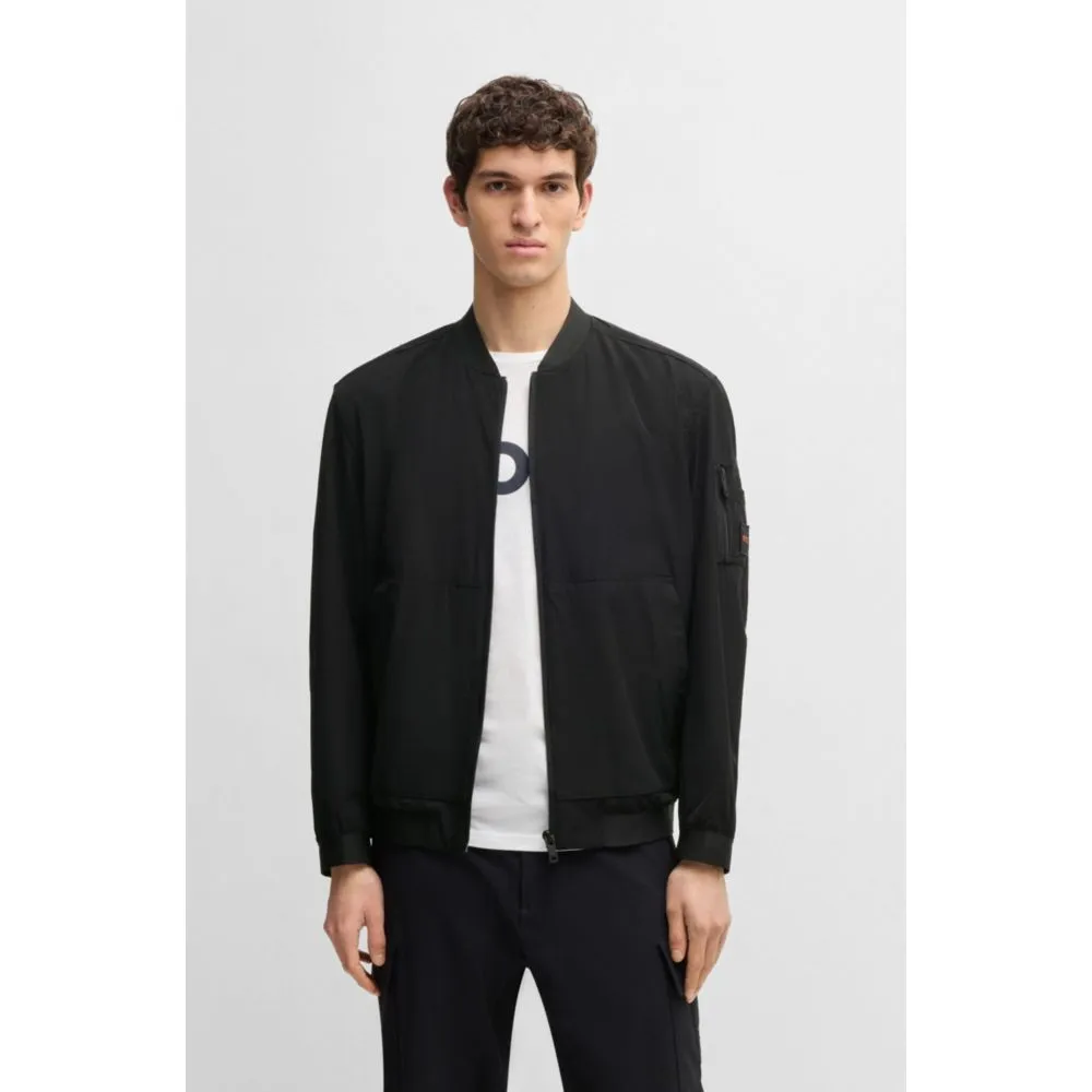 Softshell bomber jacket in four-way stretch crinkle fabric