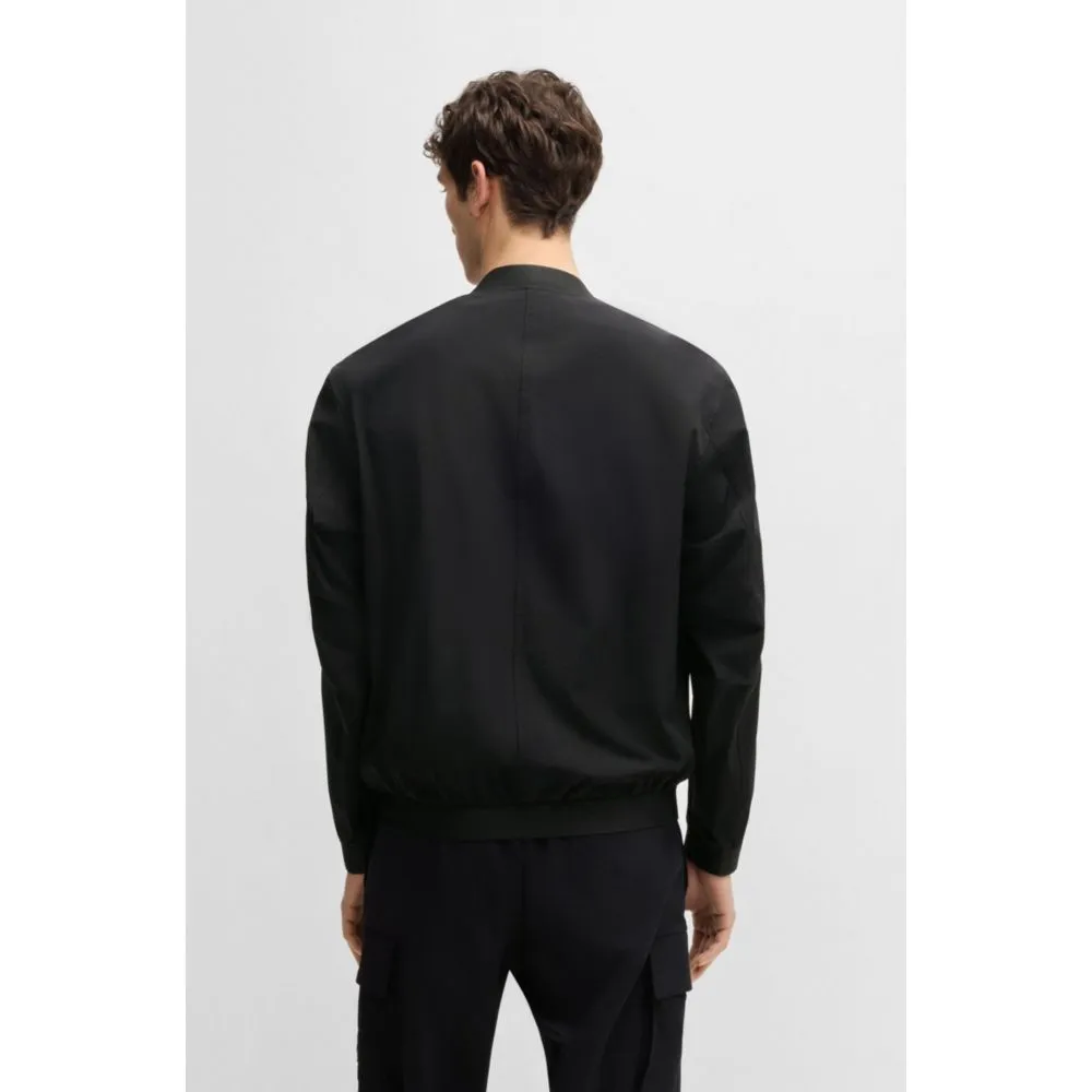 Softshell bomber jacket in four-way stretch crinkle fabric