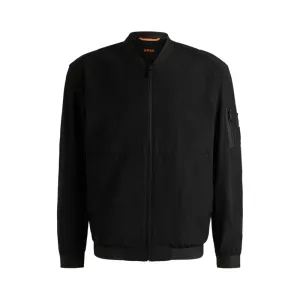 Softshell bomber jacket in four-way stretch crinkle fabric