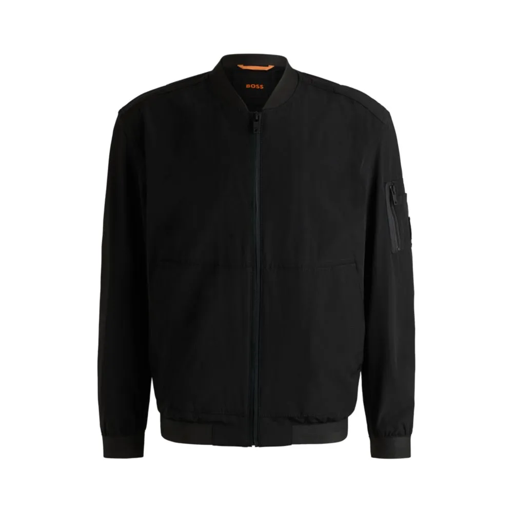 Softshell bomber jacket in four-way stretch crinkle fabric