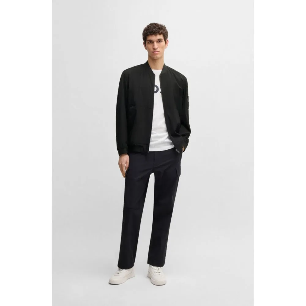 Softshell bomber jacket in four-way stretch crinkle fabric