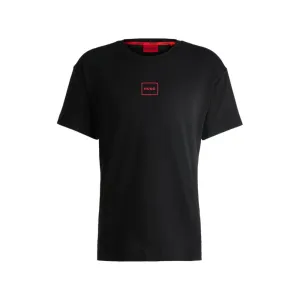 Stretch-cotton relaxed-fit T-shirt with logo print