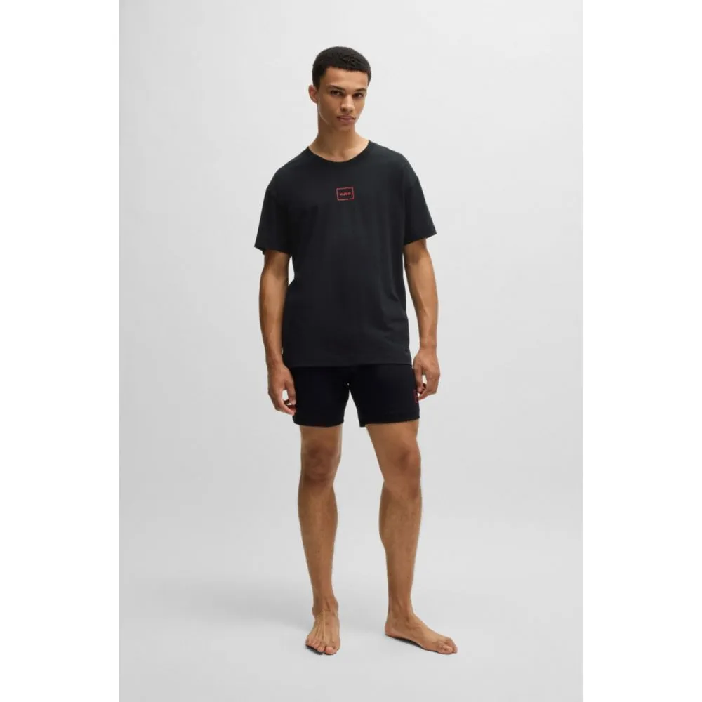 Stretch-cotton relaxed-fit T-shirt with logo print