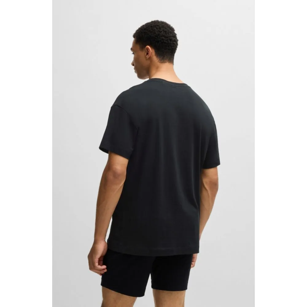 Stretch-cotton relaxed-fit T-shirt with logo print