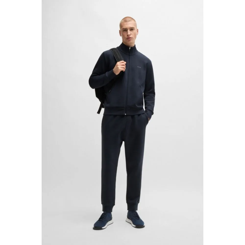 Stretch-cotton zip-up sweatshirt with logo print