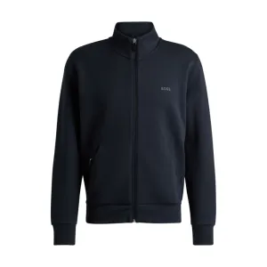 Stretch-cotton zip-up sweatshirt with logo print
