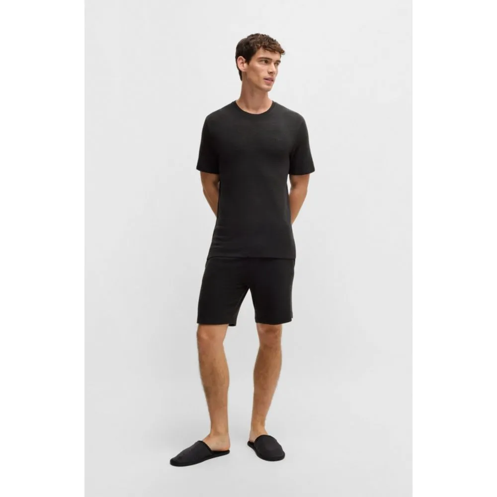 Stretch-jersey pajama shorts with embroidered logo
