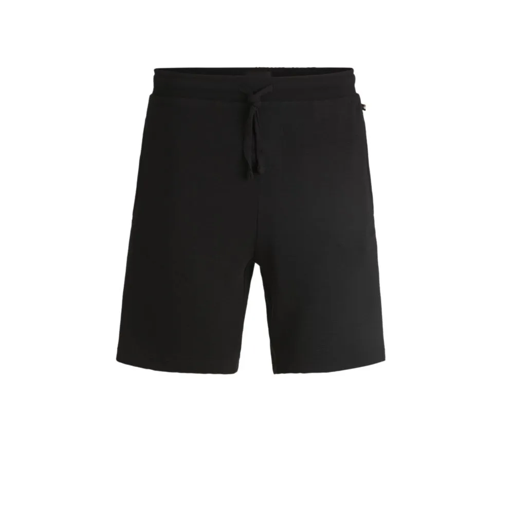 Stretch-jersey pajama shorts with embroidered logo