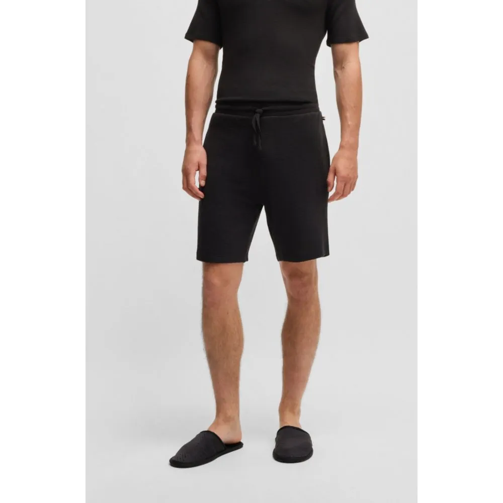 Stretch-jersey pajama shorts with embroidered logo