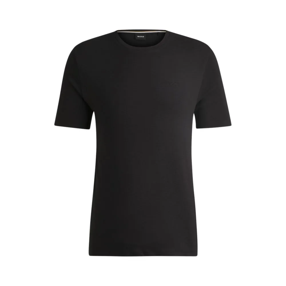 Stretch-jersey pajama T-shirt with embroidered logo