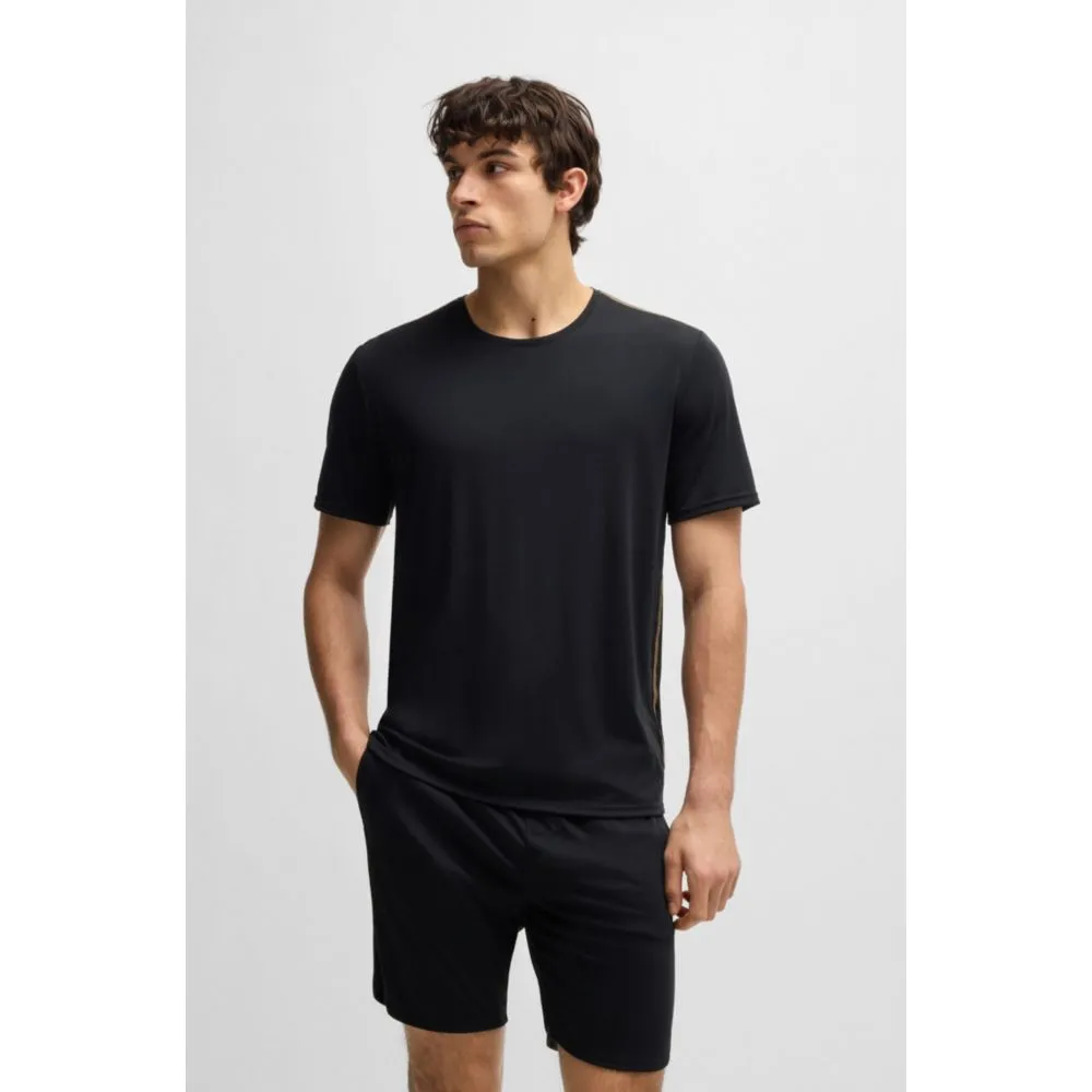 Stretch-jersey pajamas with overlock stitching