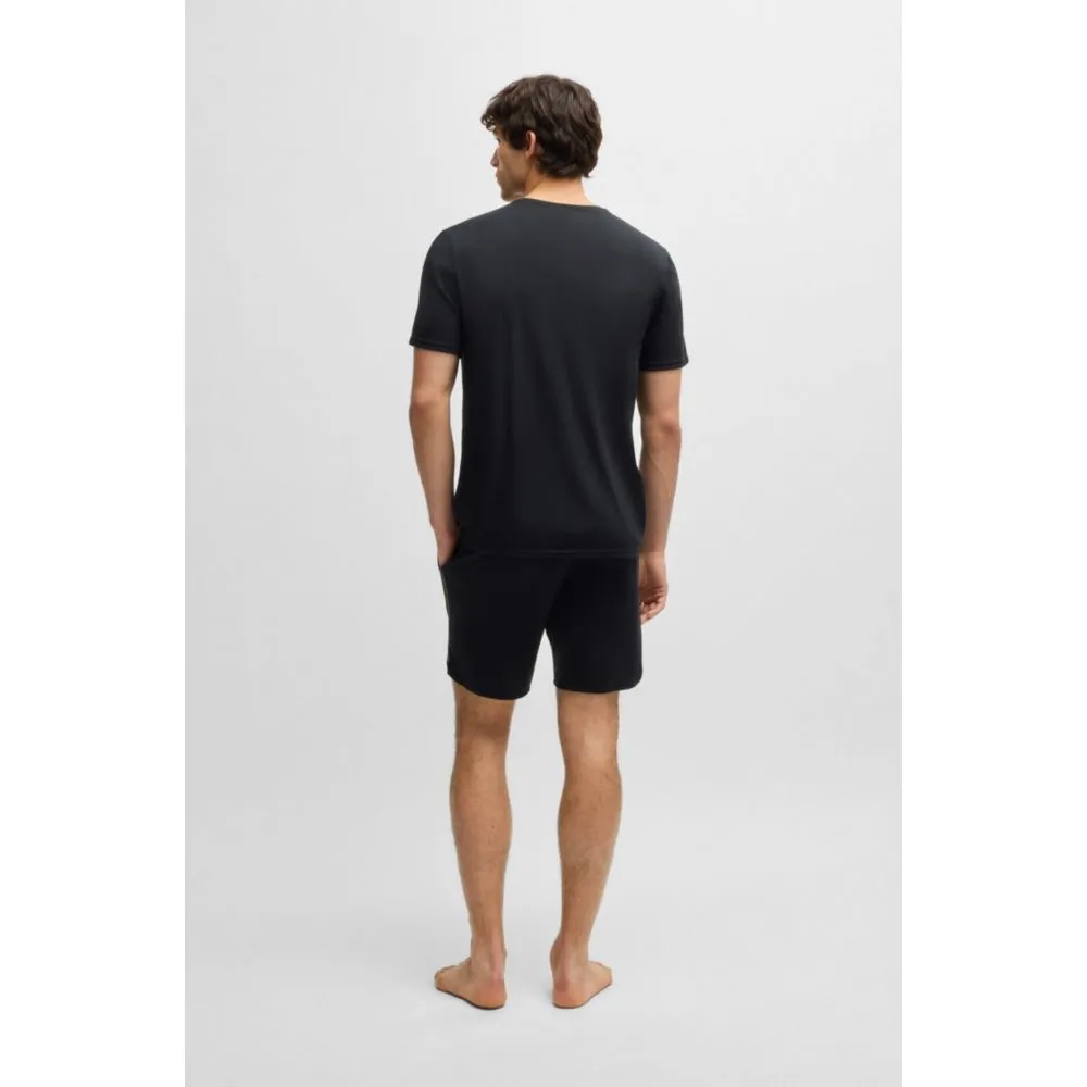 Stretch-jersey pajamas with overlock stitching
