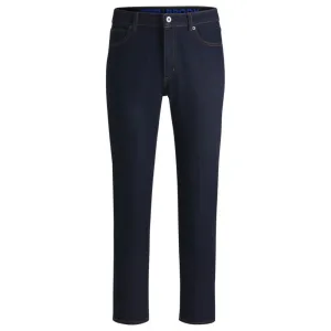 Tapered-fit jeans in dark-blue stretch denim