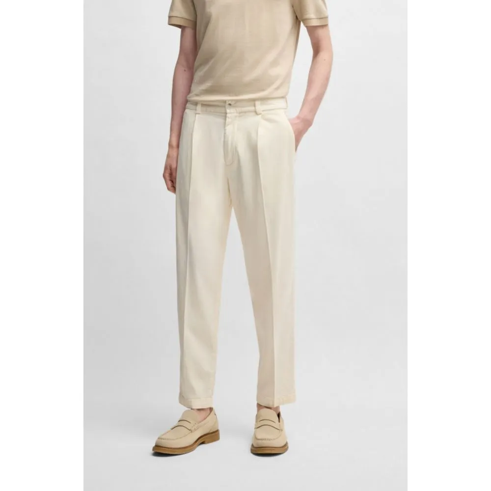 Tapered-fit trousers in stretch twill