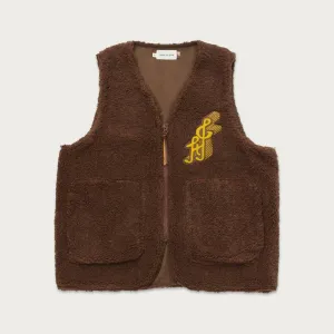 Teddy Notes Vest In Brown