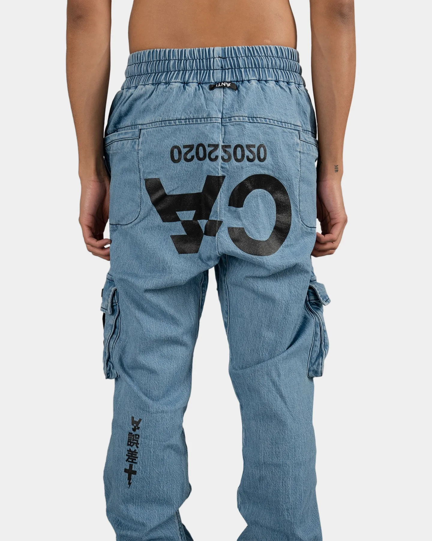The Anti Order LA Champion Denim Joggers Light Blue/Black