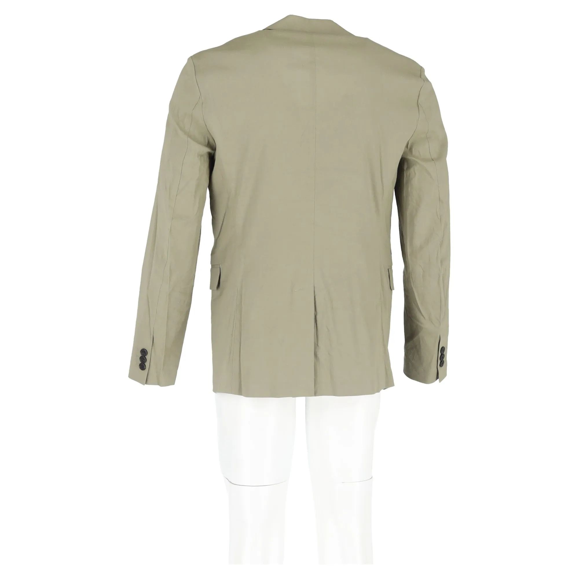 Theory Single-Breasted Blazer in Olive Linen