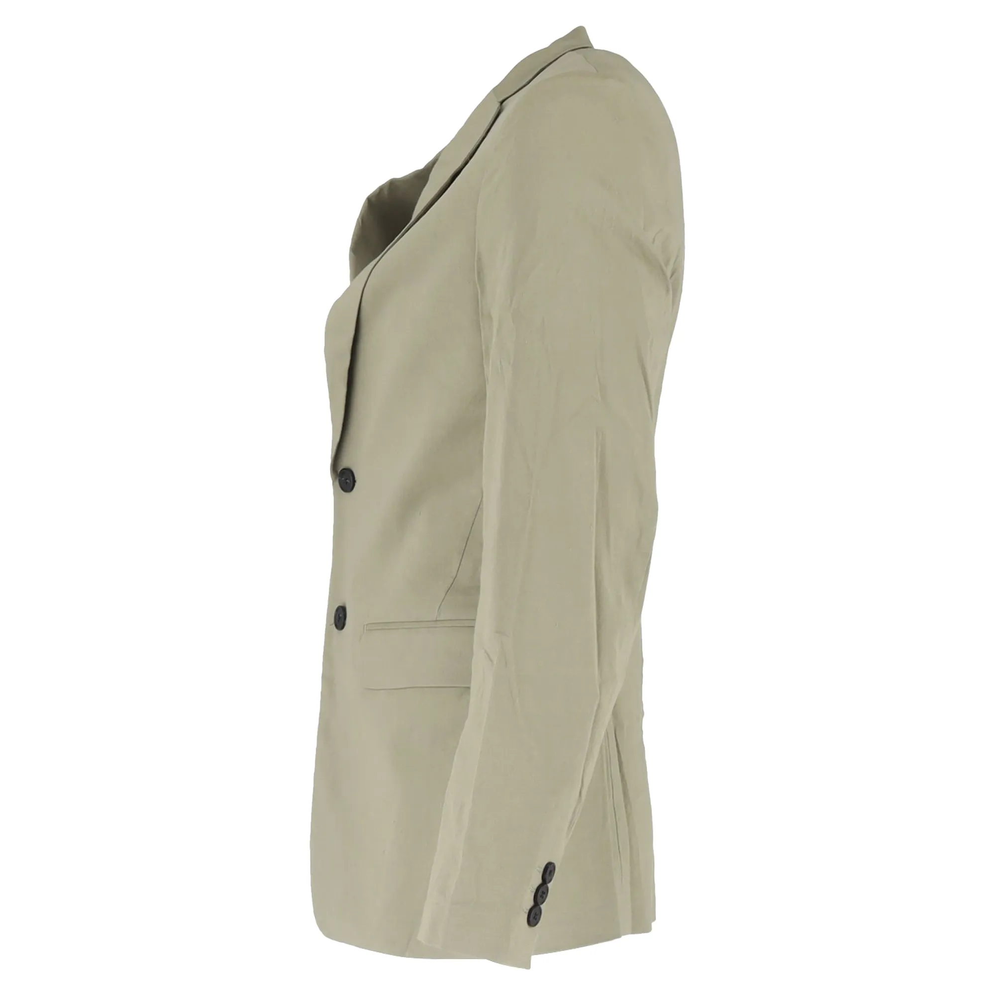 Theory Single-Breasted Blazer in Olive Linen