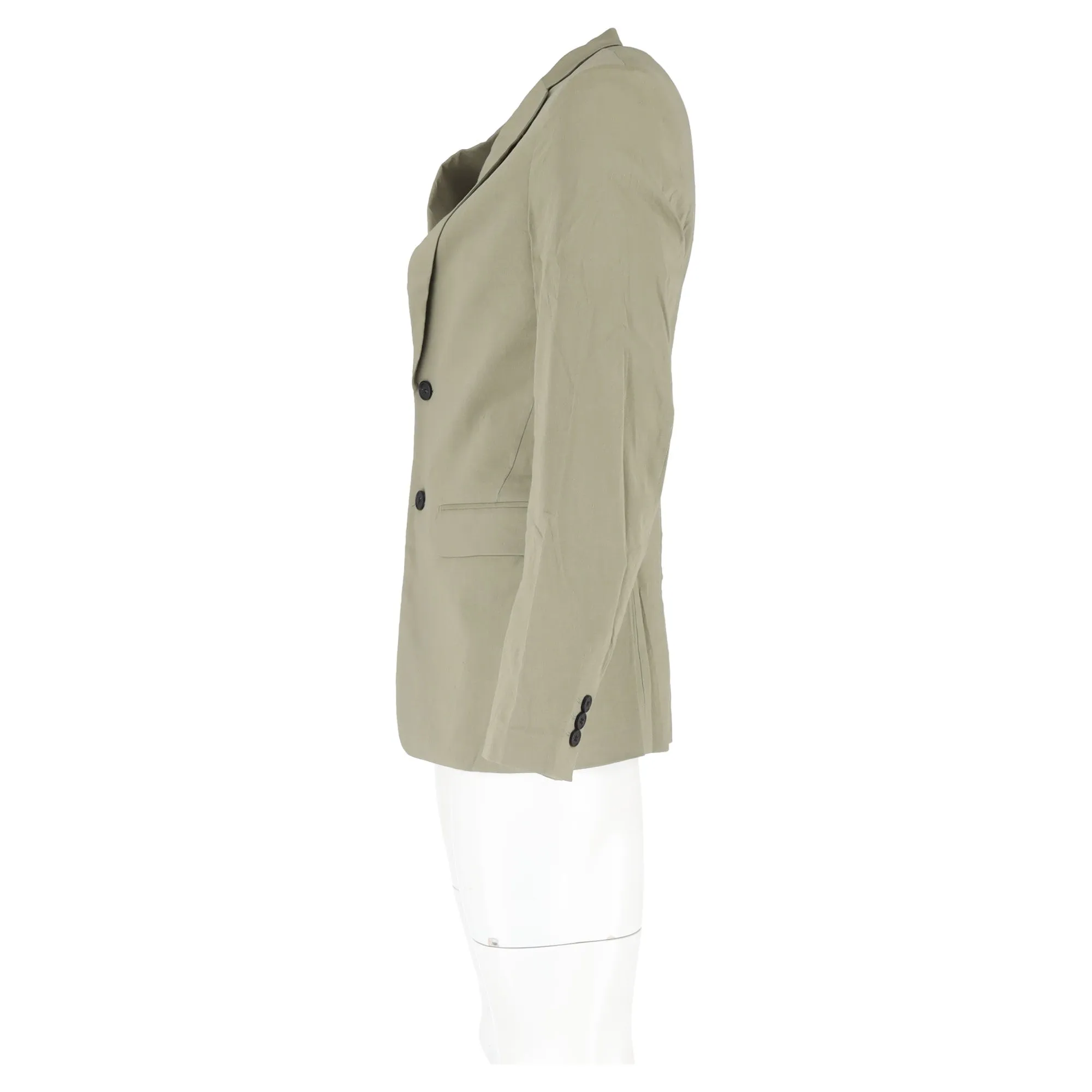 Theory Single-Breasted Blazer in Olive Linen