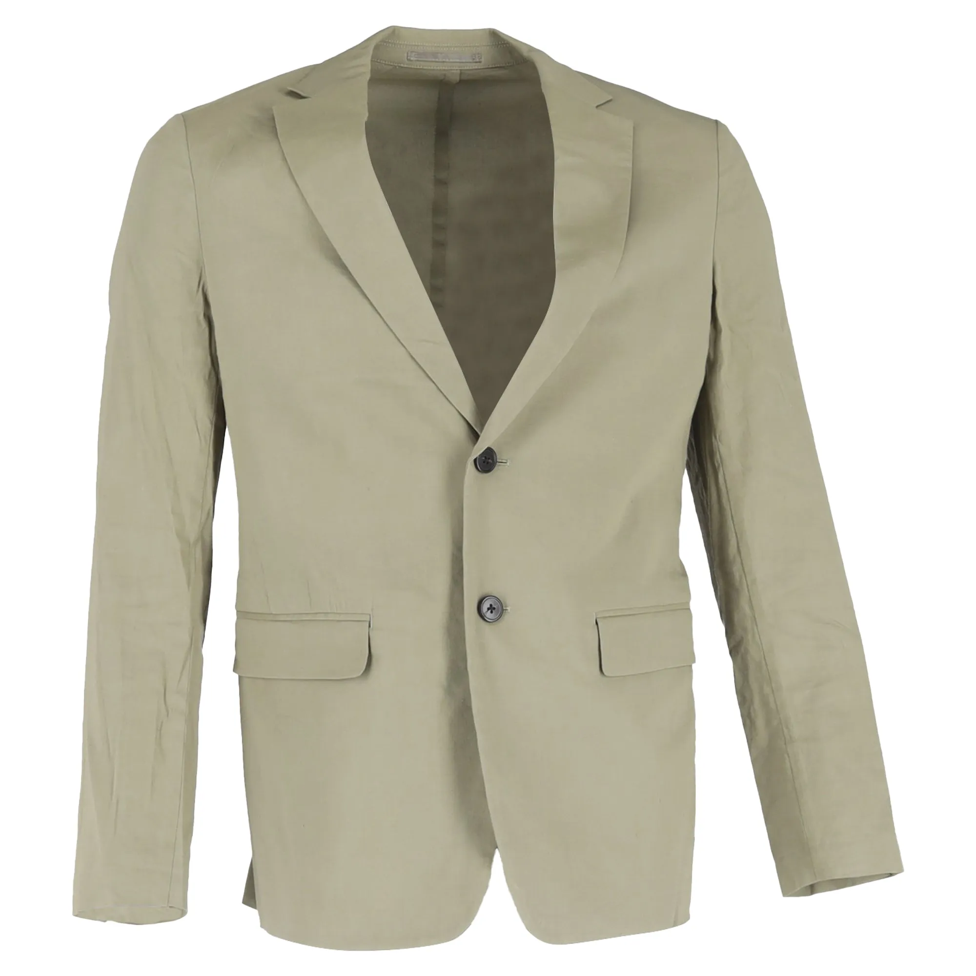 Theory Single-Breasted Blazer in Olive Linen
