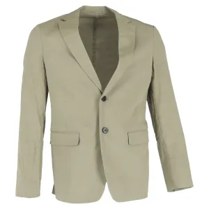 Theory Single-Breasted Blazer in Olive Linen