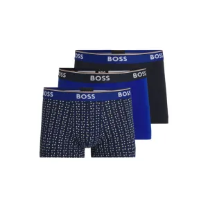 Three-pack of stretch-cotton trunks with logo waistband