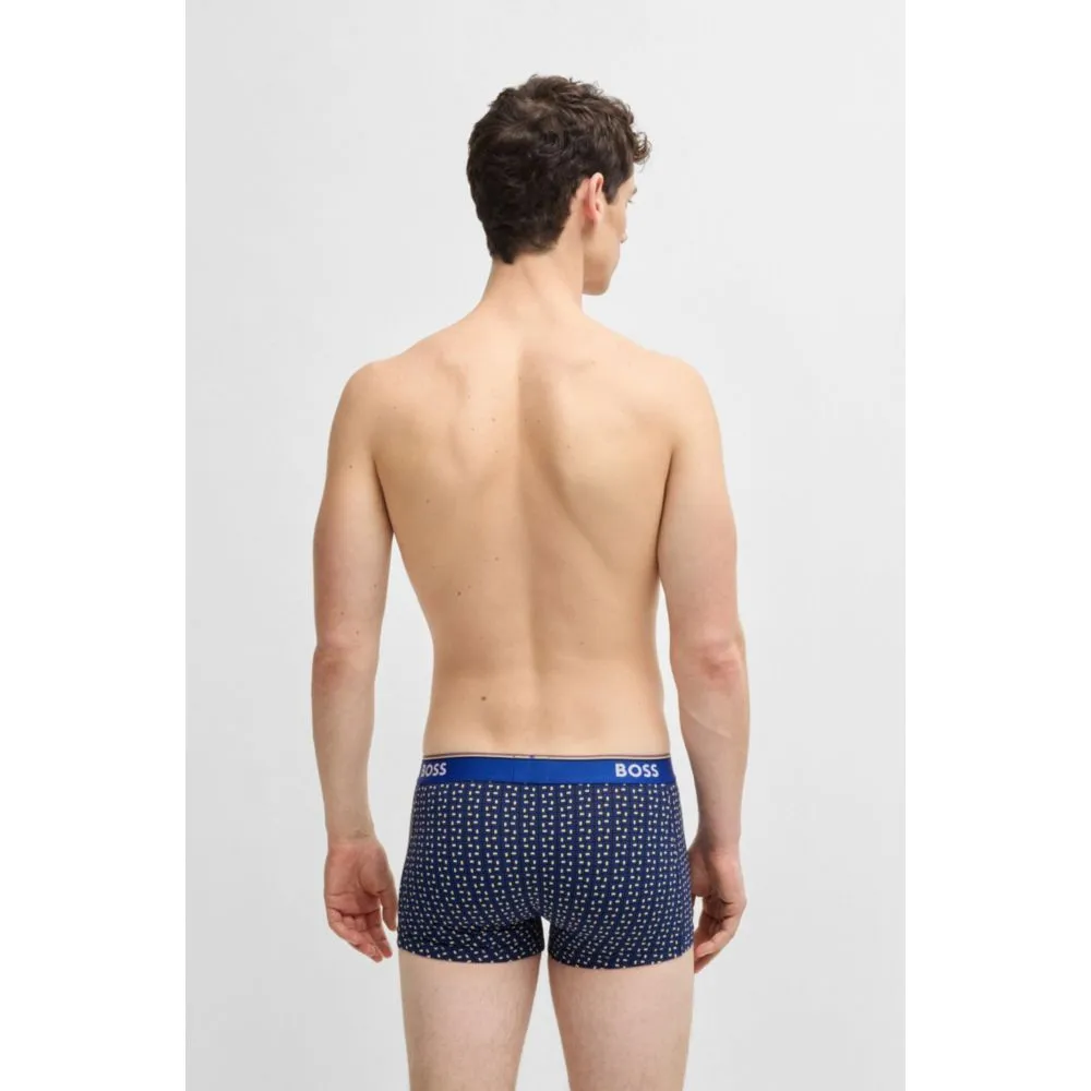 Three-pack of stretch-cotton trunks with logo waistband