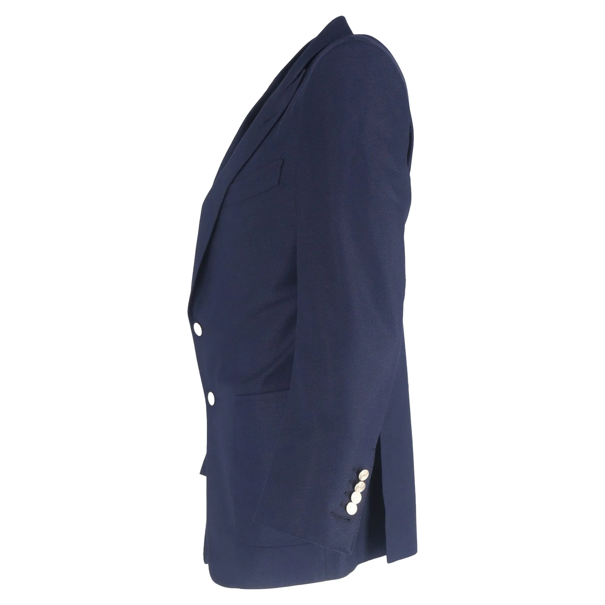 Tom Ford Single-Breasted Blazer with Pockets in Navy Blue Wool