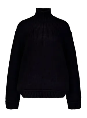 Tom Ford Womens Roll Neck Knitted Wool Sweater In Black