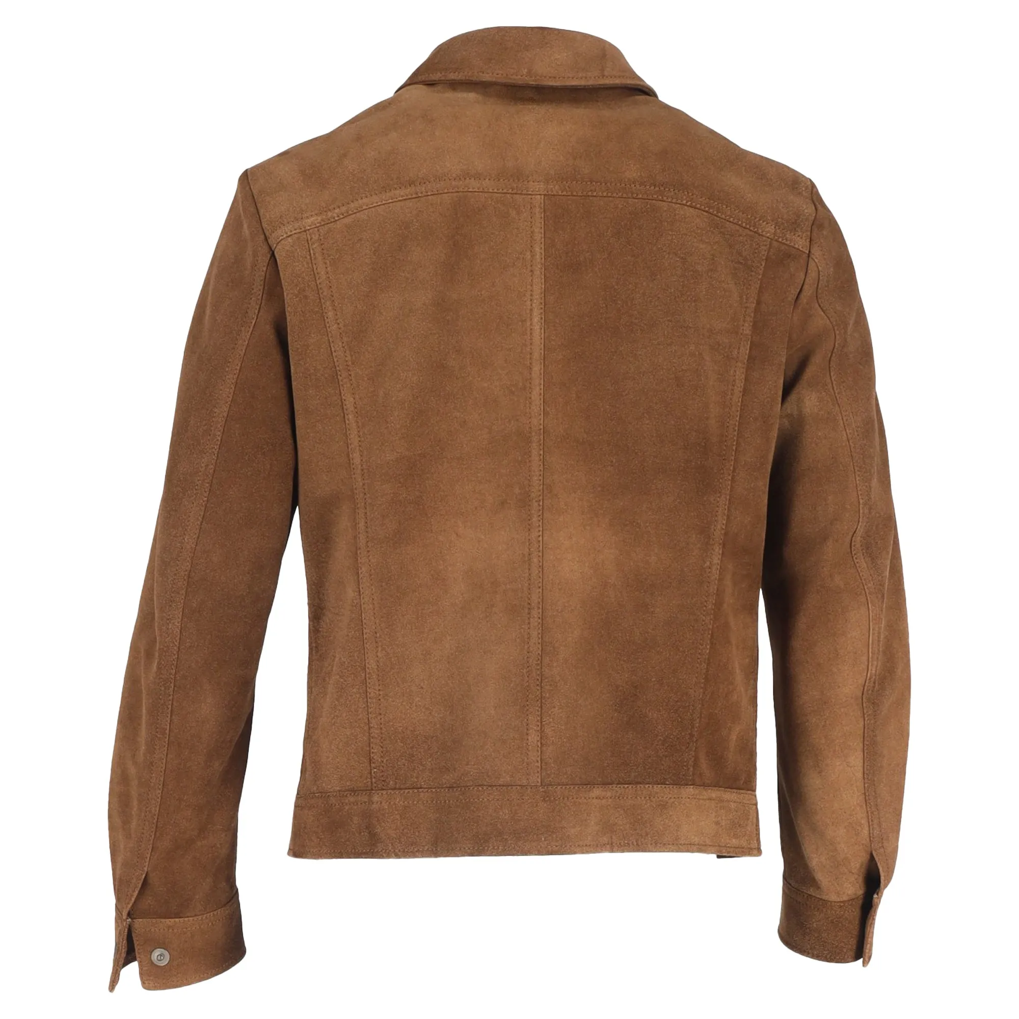 Tom Ford Zipped Field Jacket with Pockets in Brown Suede