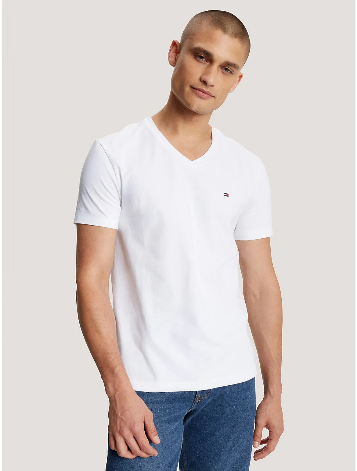 Tommy Hilfiger Men's Solid V-Neck Slim Fit T-Shirt