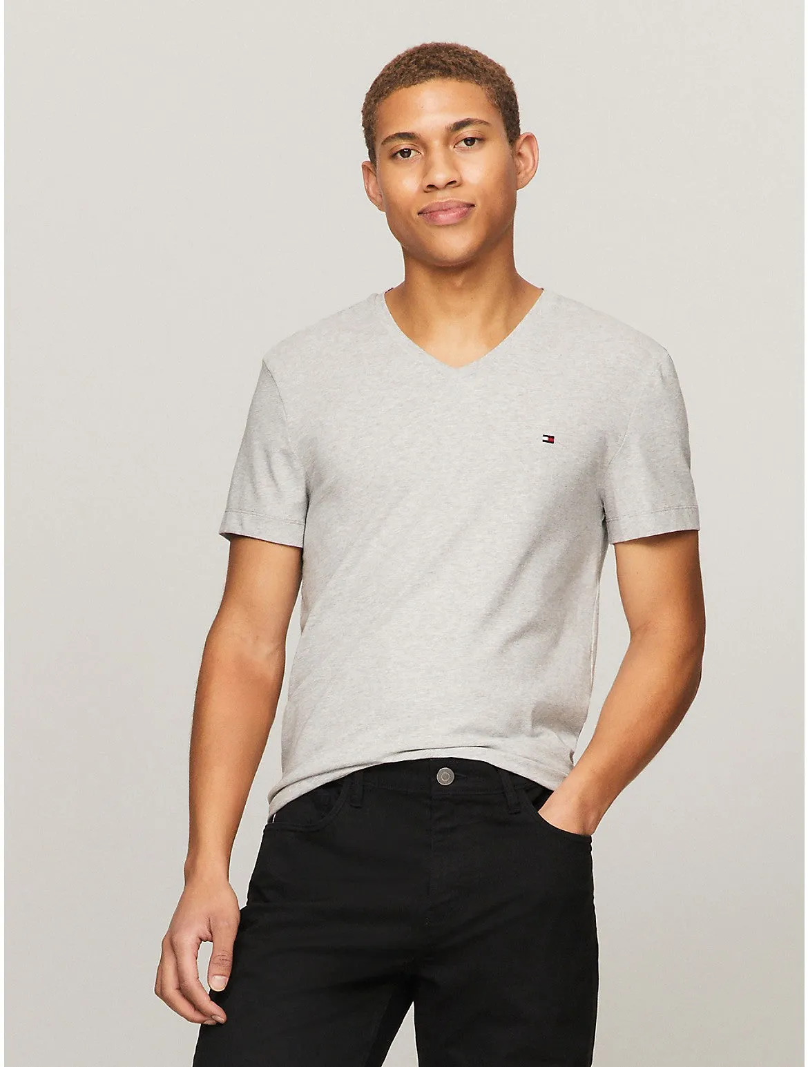 Tommy Hilfiger Men's Solid V-Neck Slim Fit T-Shirt