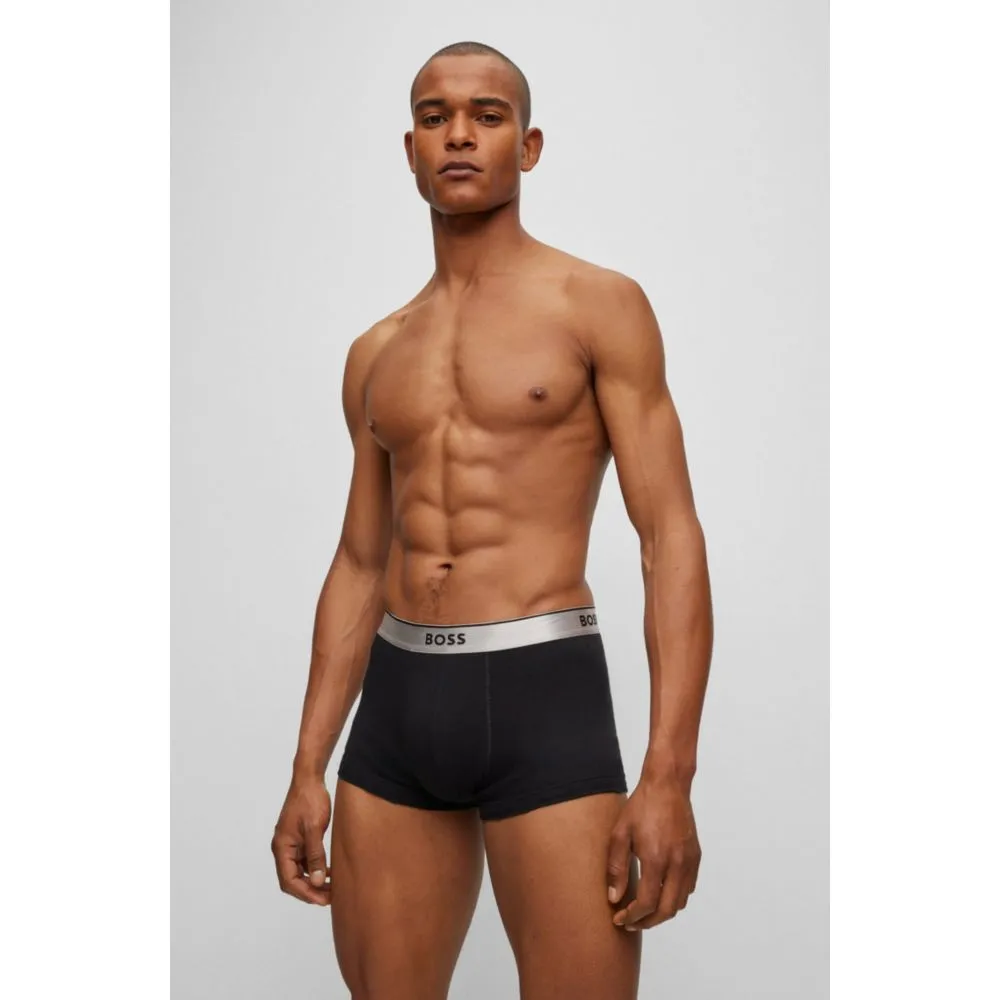 Two-pack of cotton trunks with metallic branded waistbands
