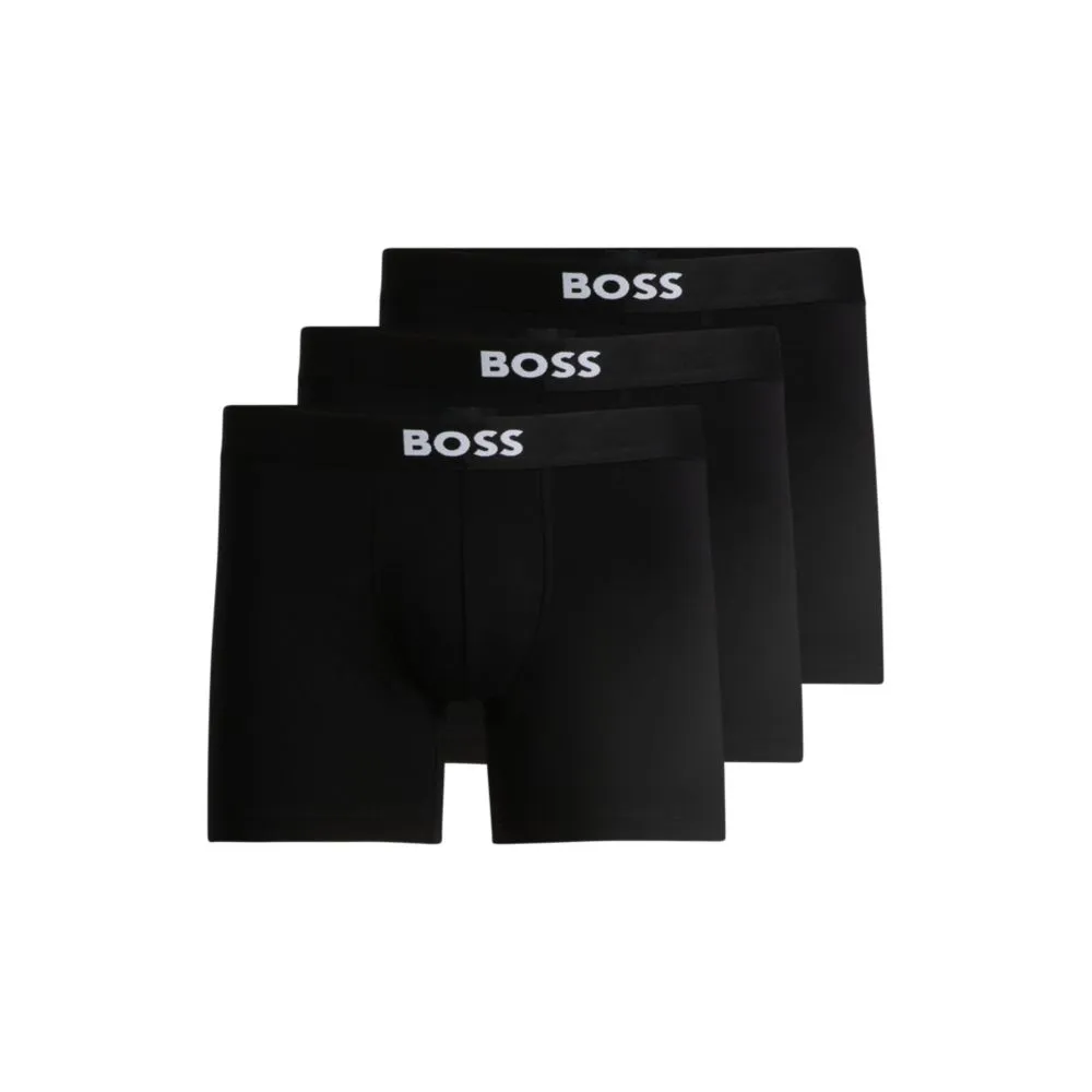 Two-pack of stretch-cotton boxer briefs with logo waistbands