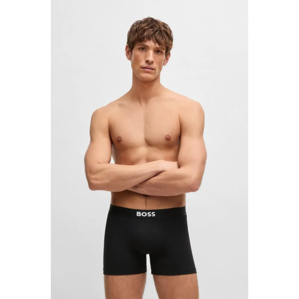 Two-pack of stretch-cotton boxer briefs with logo waistbands