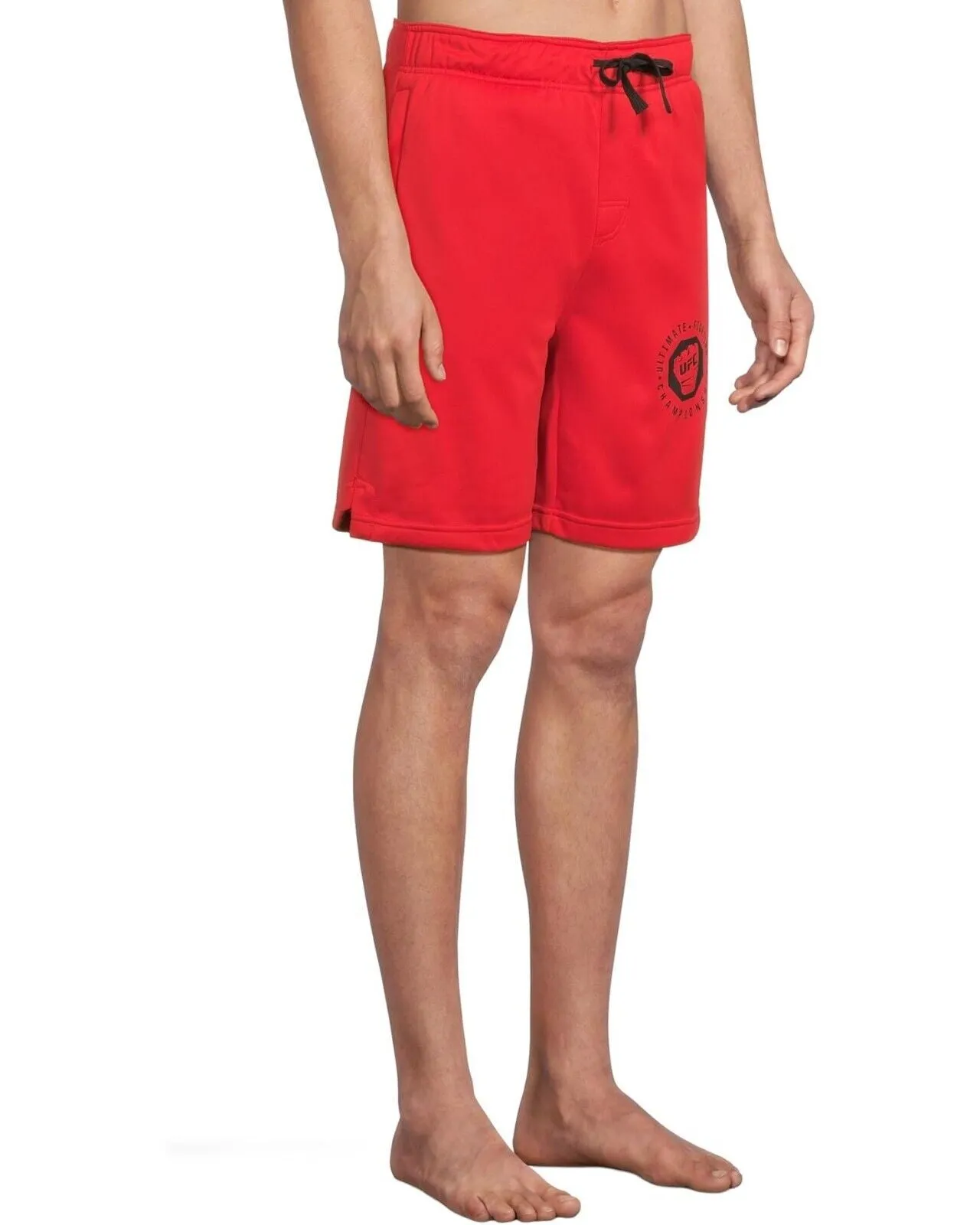 UFC Basic Workout Shorts Mens Small Red 8" Inseam Drawstring Waist Active JDM240