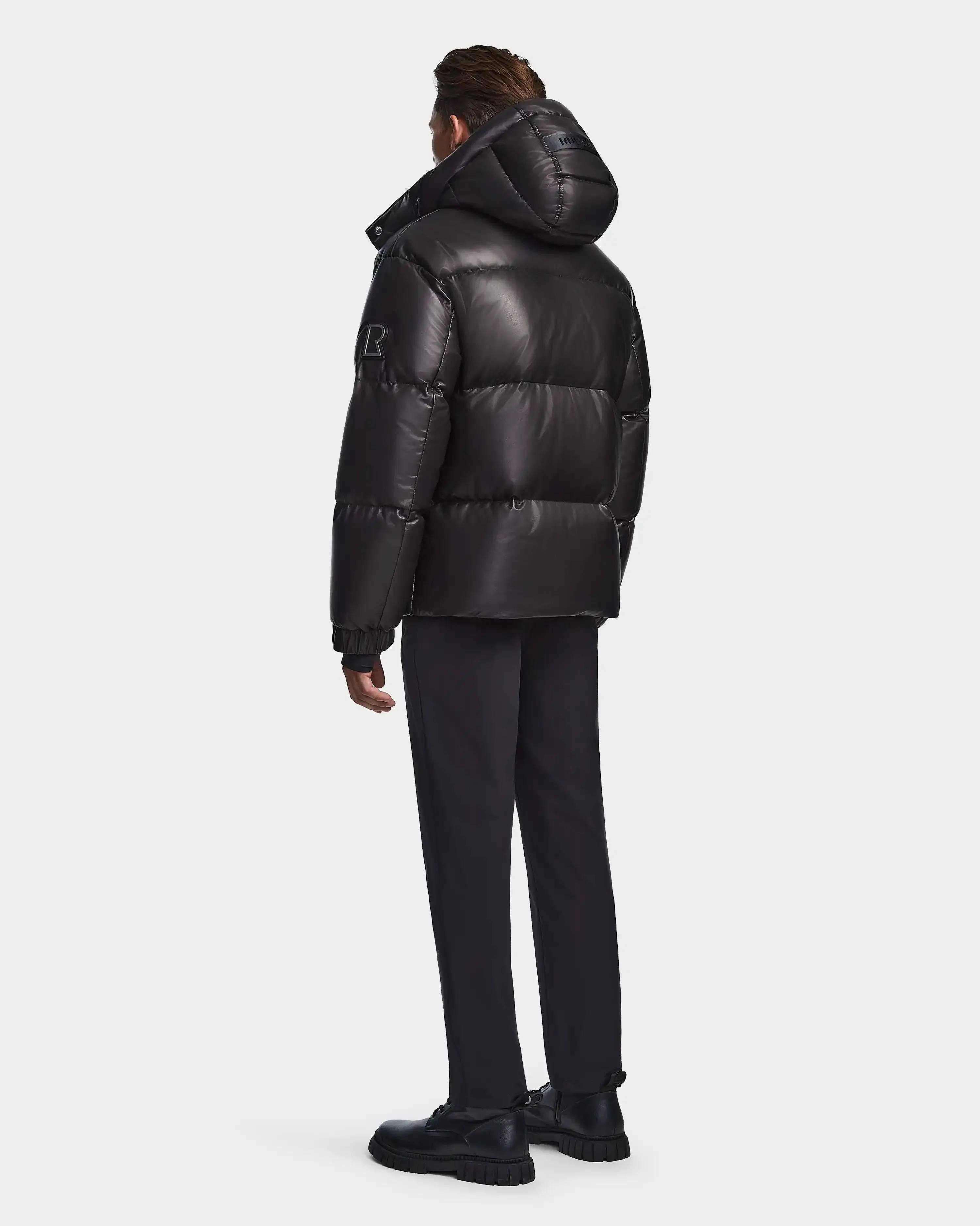 VINCENT X MEN'S  LEATHER DOWN PUFFER