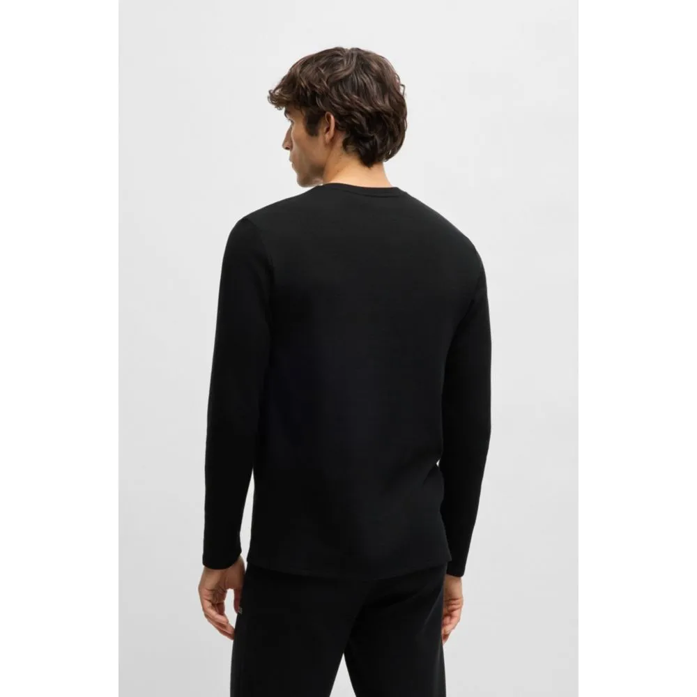 Waffle-structured pajama T-shirt in cotton