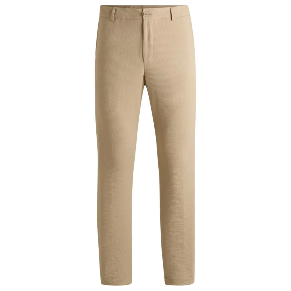 Washable formal trousers in stretch seersucker fabric