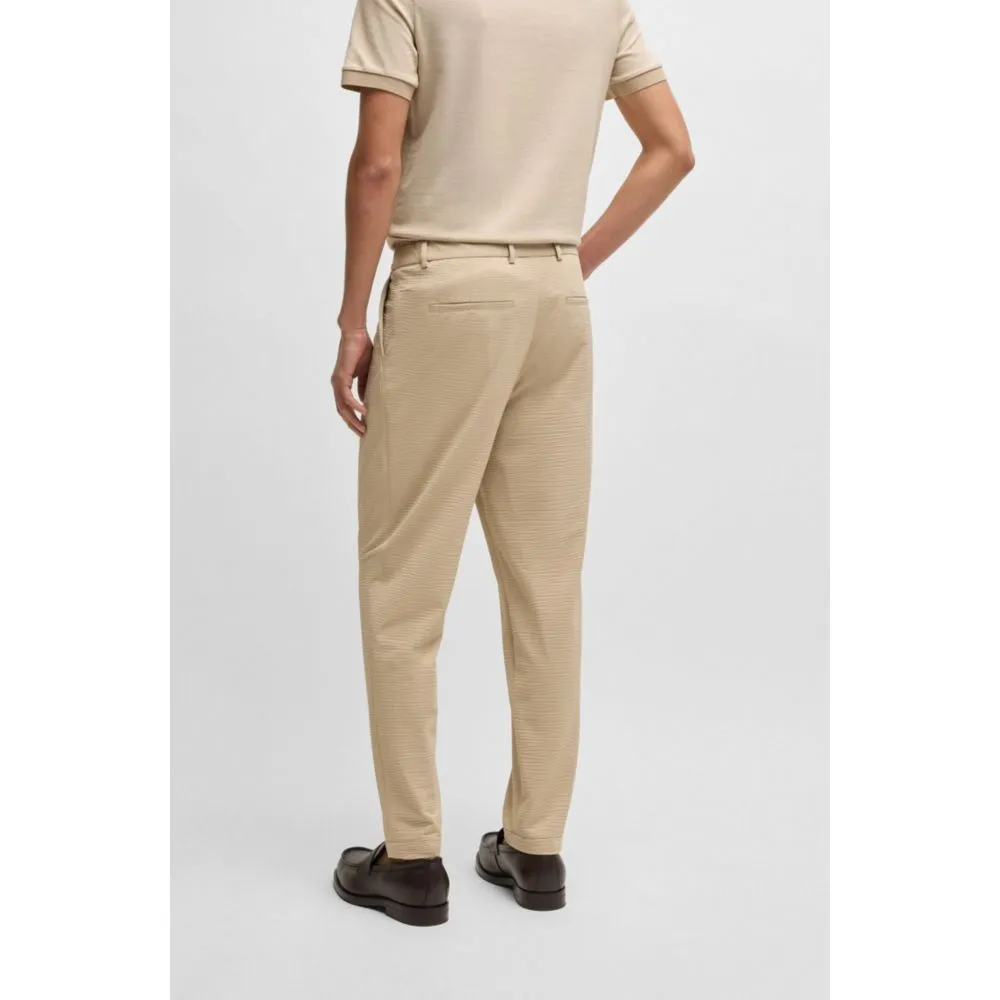 Washable formal trousers in stretch seersucker fabric