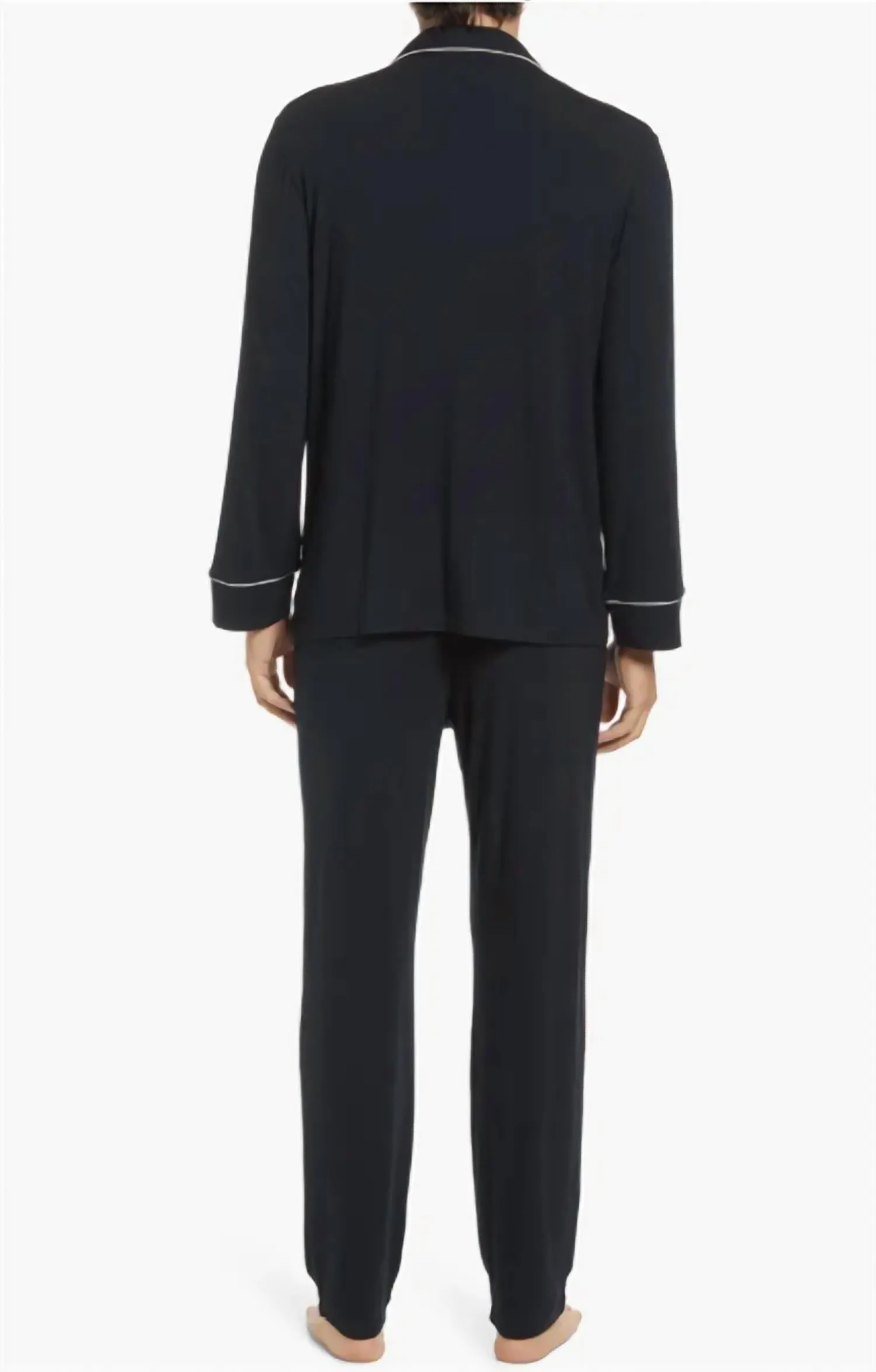 William Men's Pajama Set In Black/ivory