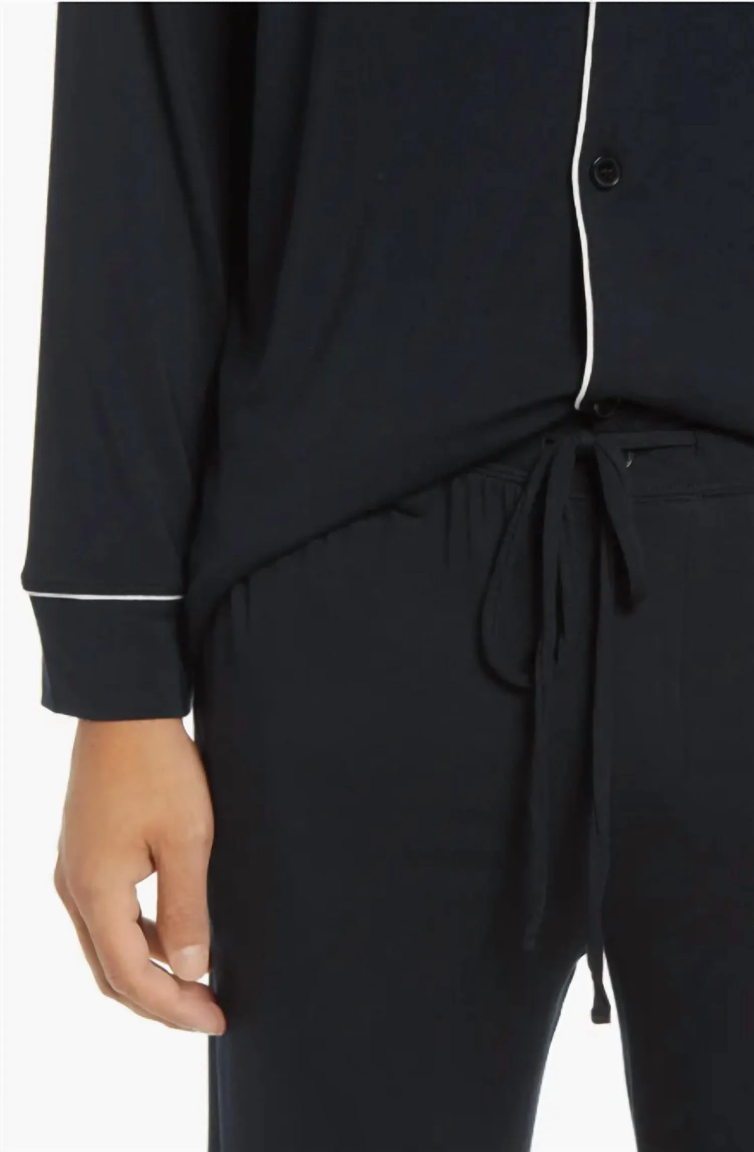 William Men's Pajama Set In Black/ivory