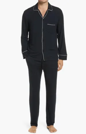 William Men's Pajama Set In Black/ivory