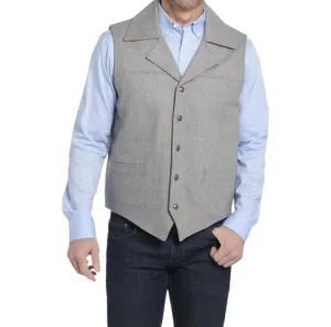 Wool Melton Conceal Carry Snap Vest In Dove Grey
