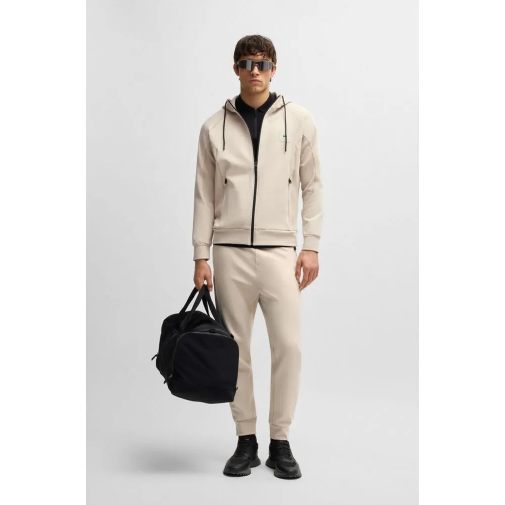 Zip-up hoodie with logo patch