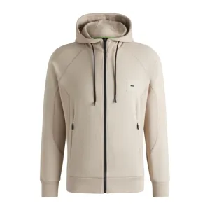 Zip-up hoodie with logo patch