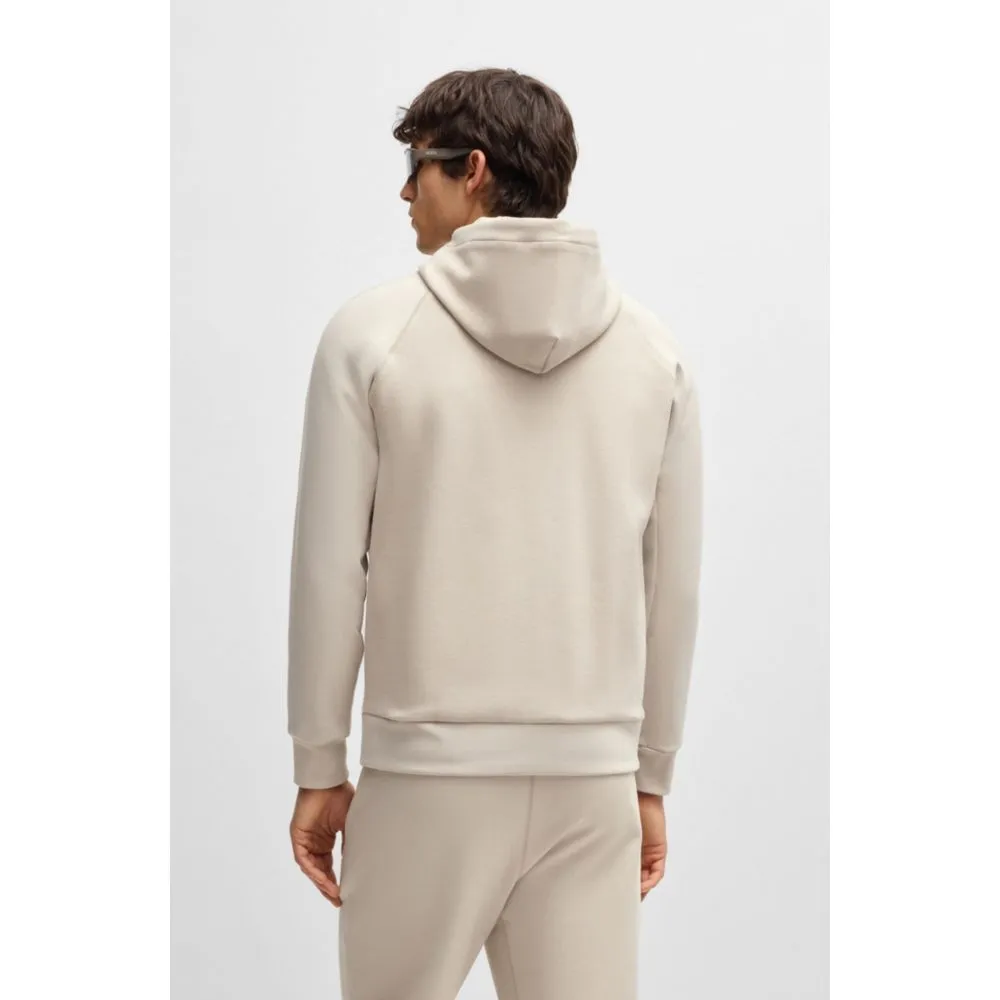 Zip-up hoodie with logo patch
