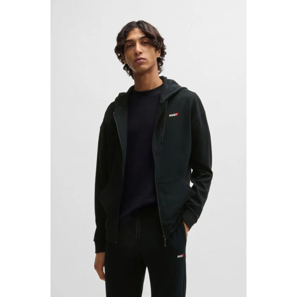 Zip-up hoodie with seasonal logo print