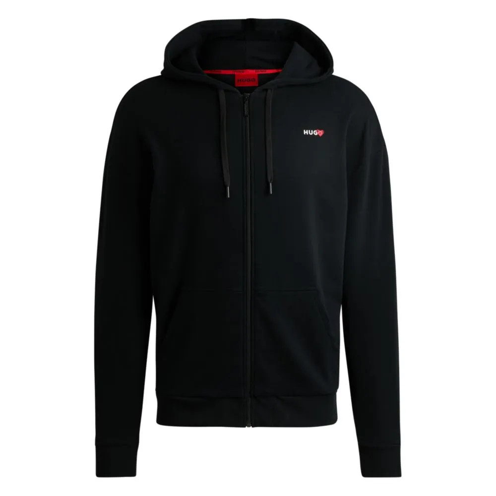 Zip-up hoodie with seasonal logo print