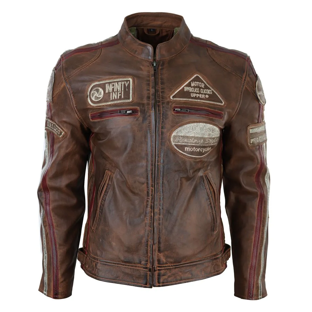 Zipped Biker Leather Jacket
